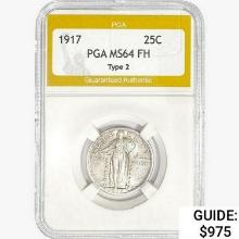 1917 Standing Liberty Quarter PGA MS64 FH Ty 2