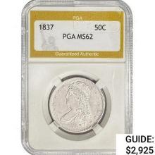 1837 Capped Bust Half Dollar PGA MS62