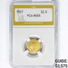 1927 $2.50 Gold Quarter Eagle PGA MS65