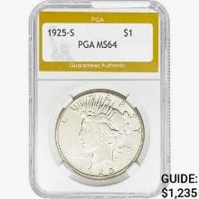 1925-S Silver Peace Dollar PGA MS64