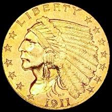 1911 $2.50 Gold Quarter Eagle UNCIRCULATED