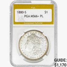 1880-S Morgan Silver Dollar PGA MS66+ PL