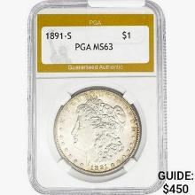 1891-S Morgan Silver Dollar PGA MS63