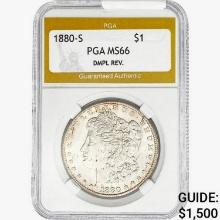 1880-S Morgan Silver Dollar PGA MS66 DMPL REV