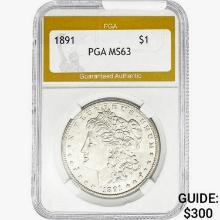 1891 Morgan Silver Dollar PGA MS63