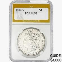 1904-S Morgan Silver Dollar PGA AU58