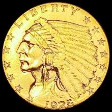 1925 D $2.50 Gold Quarter Eagle CLOSELY UNCIRCULATED