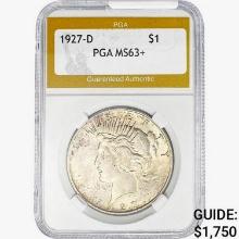 1927-D Silver Peace Dollar PGA MS63+