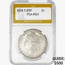 1878 7/8TF Morgan Silver Dollar PGA MS61