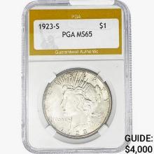 1923-S Silver Peace Dollar PGA MS65