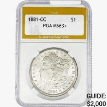 1881-CC Morgan Silver Dollar PGA MS63+