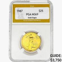 1987 1/2oz $25 AGE PGA MS69