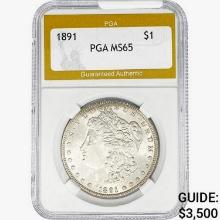 1891 Morgan Silver Dollar PGA MS65