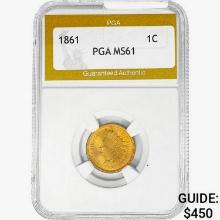 1861 Indian Head Cent PGA MS61