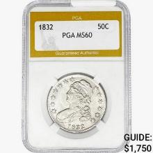 1832 Capped Bust Half Dollar PGA MS60