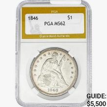 1846 Seated Liberty Dollar PGA MS62