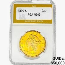 1899-S $20 Gold Double Eagle PGA MS65