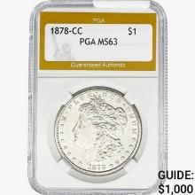 1878-CC Morgan Silver Dollar PGA MS63