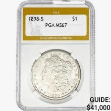 1898-S Morgan Silver Dollar PGA MS67