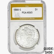 1880-S Morgan Silver Dollar PGA MS65