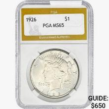 1926 Silver Peace Dollar PGA MS65