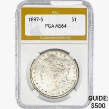 1897-S Morgan Silver Dollar PGA MS64