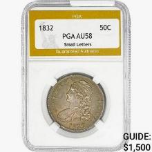 1832 Capped Bust Half Dollar PGA AU58 Sm. Letters