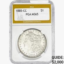 1885-CC Morgan Silver Dollar PGA MS65