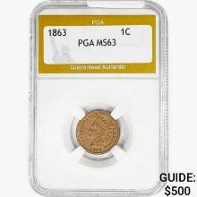 1863 Indian Head Cent PGA MS63