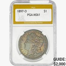 1897-O Morgan Silver Dollar PGA MS61