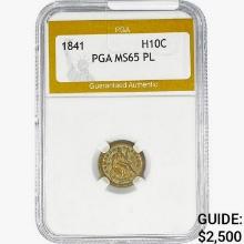 1841 Seated Liberty Half Dime PGA MS65 PL