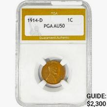 1914-D Wheat Cent PGA AU50