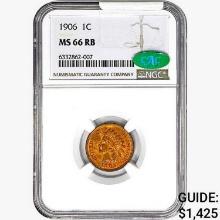 1906 CAC Indian Head Cent NGC MS66 RB