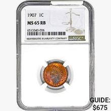 1907 Indian Head Cent NGC MS65 RB