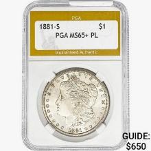 1881-S Morgan Silver Dollar PGA MS65+ PL