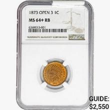 1873 Indian Head Cent NGC MS64+ RB Open 3