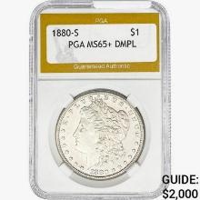 1880-S Morgan Silver Dollar PGA MS65+ DMPL