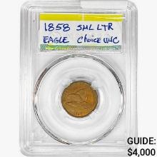 1858 Sm Letter Flying Eagle Cent NUMIS Choice UNC