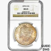 1878-S Morgan Silver Dollar NGC MS65