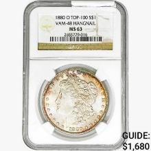 1880-O Morgan Silver Dollar NGC MS63 VAM-48