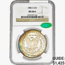 1880-S CAC Morgan Silver Dollar NGC MS66*