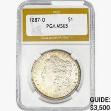 1887-O Morgan Silver Dollar PGA MS65