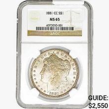 1881-CC Morgan Silver Dollar NGC MS65