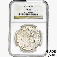 1881-O Morgan Silver Dollar NGC MS63