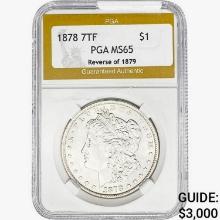 1878 REV79 Morgan Silver Dollar PGA MS65