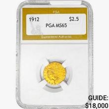 1912 $2.50 Gold Quarter Eagle PGA MS65