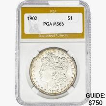 1902-O Morgan Silver Dollar PGA MS66