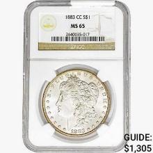 1883-CC Morgan Silver Dollar NGC MS65