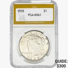 1935 Silver Peace Dollar PGA MS61