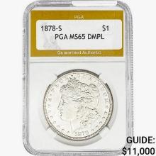 1878-S Morgan Silver Dollar PGA MS65 DMPL